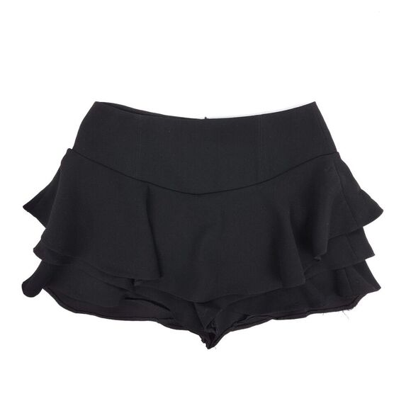 ZARA 90s Ruffled Micro Mini Skirt Drop Waist Skort Whimsigoth Romantic Black y2k - Picture 1 of 8